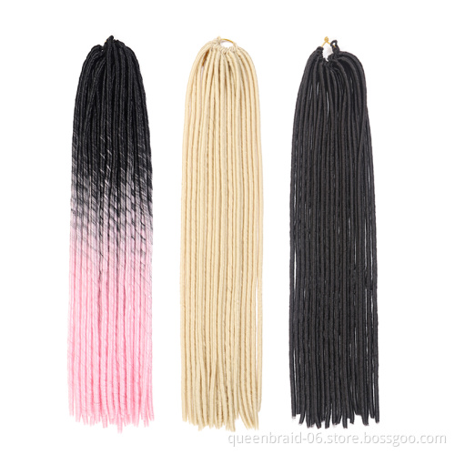Synthetic Braiding Hair Extensions Dreadlocks Ombre Brown Color Soft Straight Faux Locs Crochet Braids Hair For Women